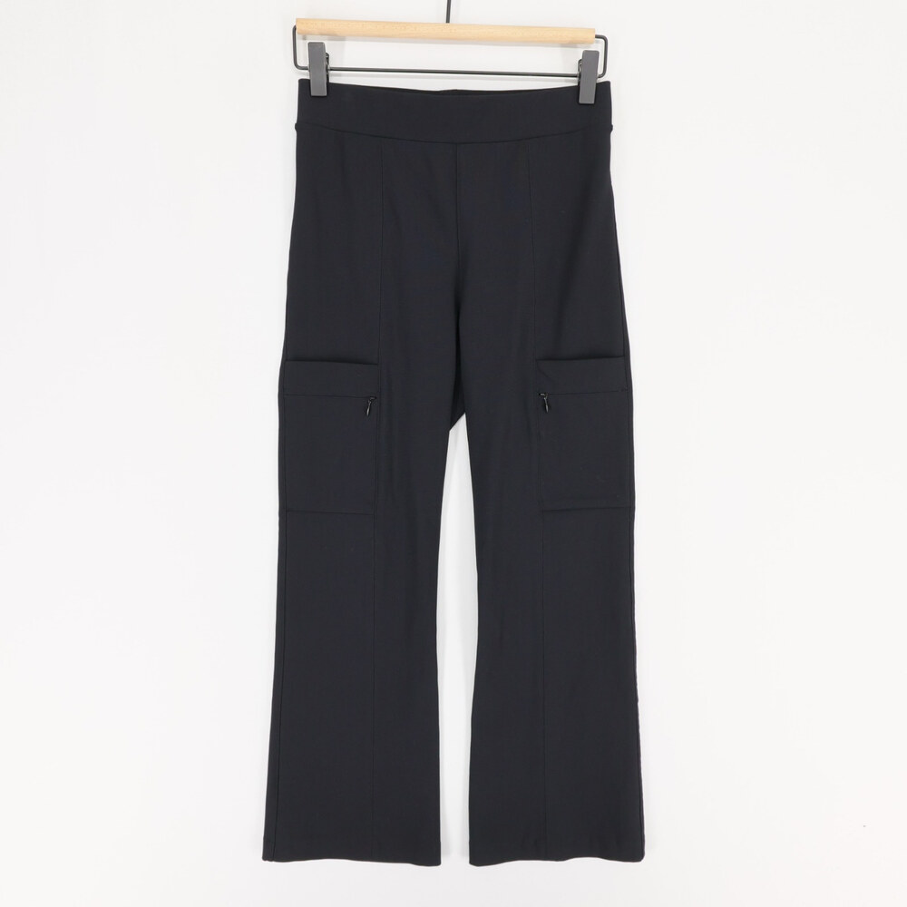 Elaine Kim Pants Womens S Black Tech Stretch Utility Pocket Flare Cargo